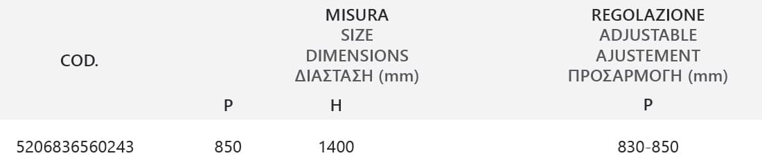 Καμπίνα Μπανιέρας Karag Iro Χρώμιο Clear Glass Ύψος 140cm 85cm (ανοιγόμενο) - 4