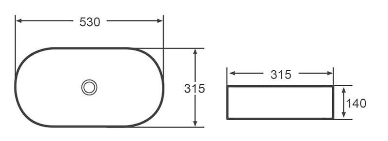 Νιπτήρας επιτραπέζιος Karag LY 3282 Λευκό 53x31,5 - 2