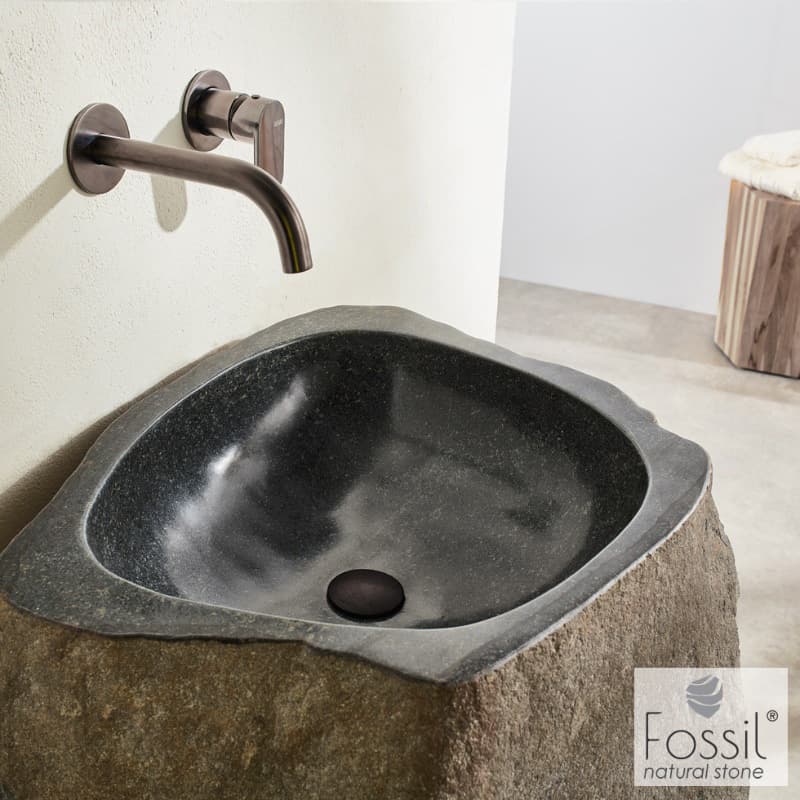 Νιπτήρας επιδαπέδιος Fossil Vero Riverstone RP90 Grey Φ45-60x85-90cm - 2