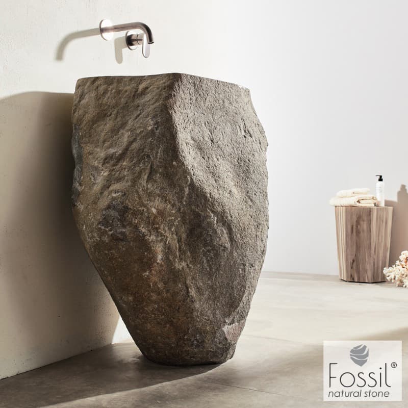 Νιπτήρας επιδαπέδιος Fossil Vero Riverstone RP90 Grey Φ45-60x85-90cm - 3