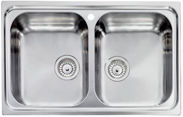 Νεροχύτης κουζίνας ανοξείδωτος Sanitec Cometa 11442 Inox Σατινέ 79×50 (ένθετος)