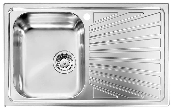 Νεροχύτης κουζίνας ανοξείδωτος Sanitec Cometa 11491 Inox Σατινέ (σαγρέ) 79×50 (ένθετος)