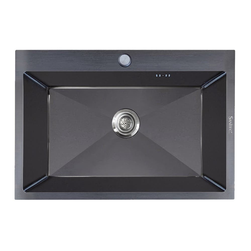 Νεροχύτης κουζίνας ανοξείδωτος Sanitec Vision 7750B Nano Black PVD 77×50 (επικαθήμενος / υποκαθήμενος)
