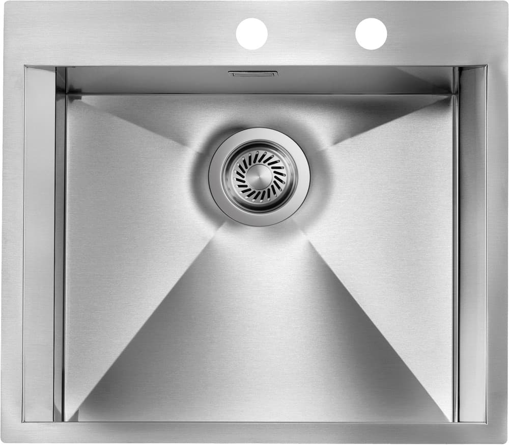 Νεροχύτης κουζίνας ανοξείδωτος Sanitec Focus Mix 15222 Inox Σατινέ 57×50 (επικαθήμενος)