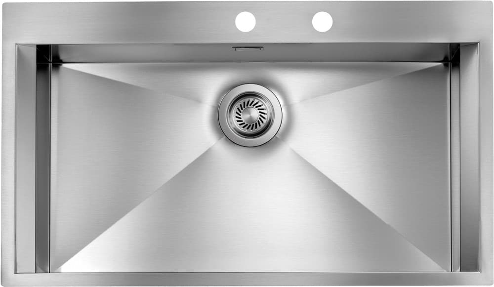 Νεροχύτης κουζίνας ανοξείδωτος Sanitec Focus Mix 15224 Inox Σατινέ 86×50 (επικαθήμενος)