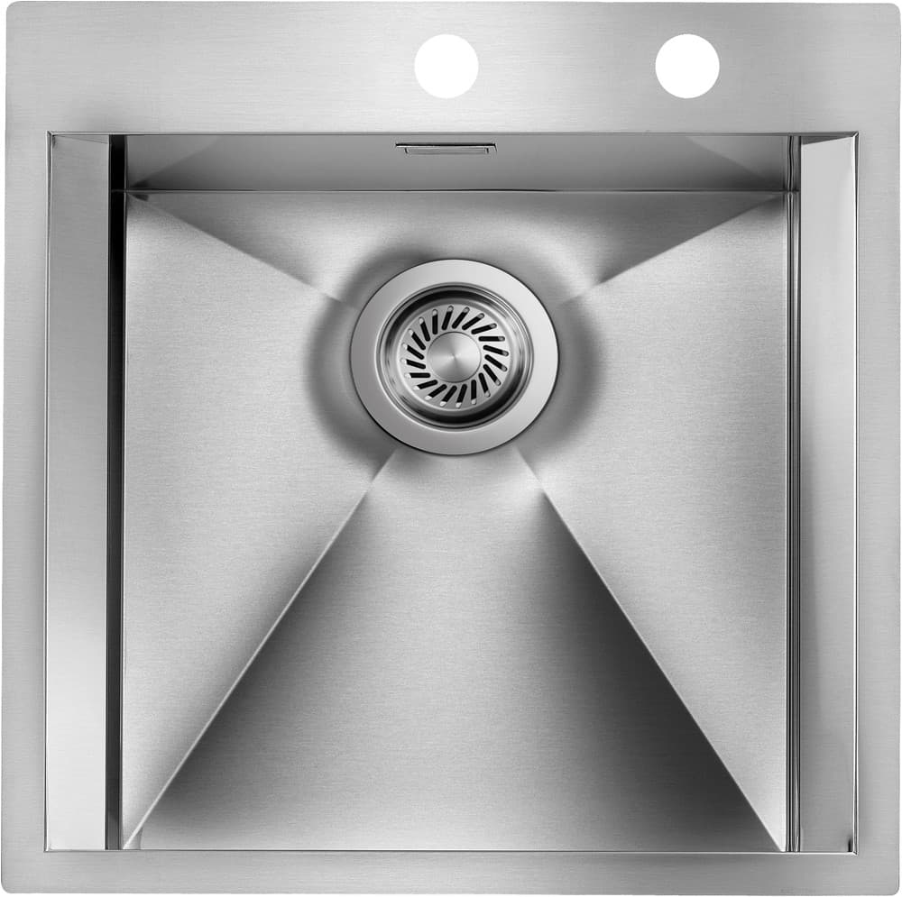 Νεροχύτης κουζίνας ανοξείδωτος Sanitec Focus Mix 15226 Inox Σατινέ 50×50 (επικαθήμενος)