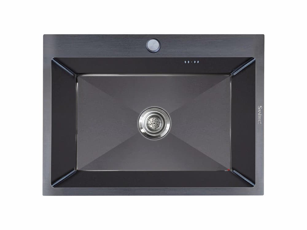Νεροχύτης κουζίνας ανοξείδωτος Sanitec Vision 6050B Nano Black PVD 60×50 (επικαθήμενος / υποκαθήμενος)
