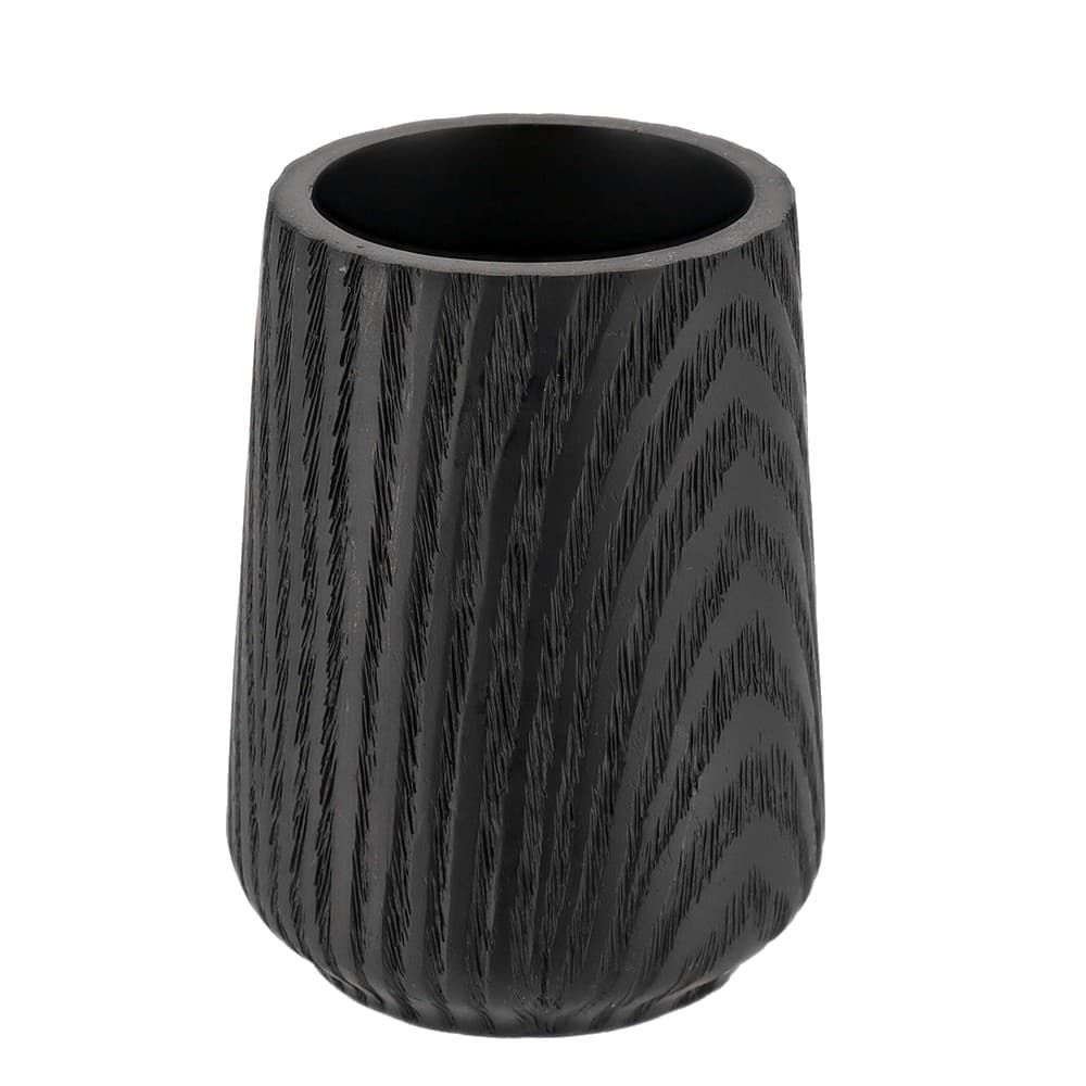 Ποτήρι Οδοντόβουρτσας Polyresin Μαύρο MRShome DS-4662L04 Φ8x11cm
