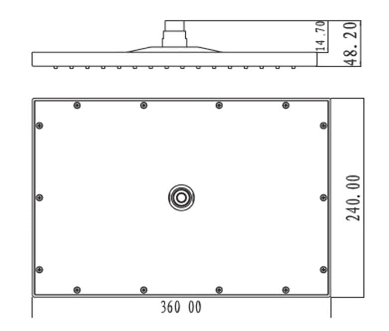 Κεφαλή Ντους Karag Praxis 0401A Χρώμιο 36x24cm - 2