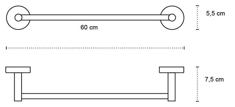 Πετσετοκρεμάστρα Karag Uno 126055 Ματ Μαύρο 60×7,5×5,5cm - 2
