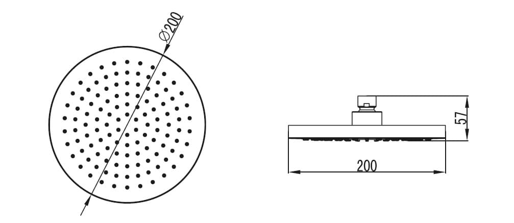Κεφαλή Ντους Karag Praxis 1482 Χρώμιο Ø20cm - 2
