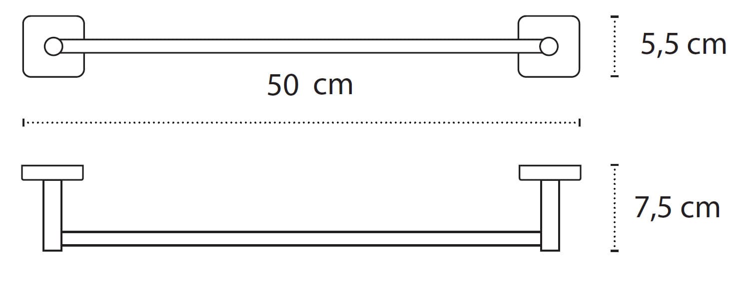 Πετσετοκρεμάστρα Karag Quattro 425055 Ματ Μαύρο 50×7,5×5,5cm - 2