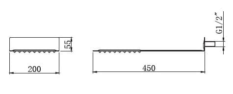 Κεφαλή Ντους Karag Praxis CFT801 Χρώμιο 20x45cm - 2