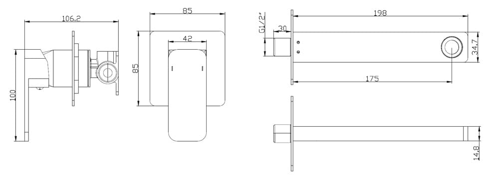 Μπαταρία Νιπτήρος Εντοιχισμού Karag Delos FV11Q299-2CP Χρώμιο - 2
