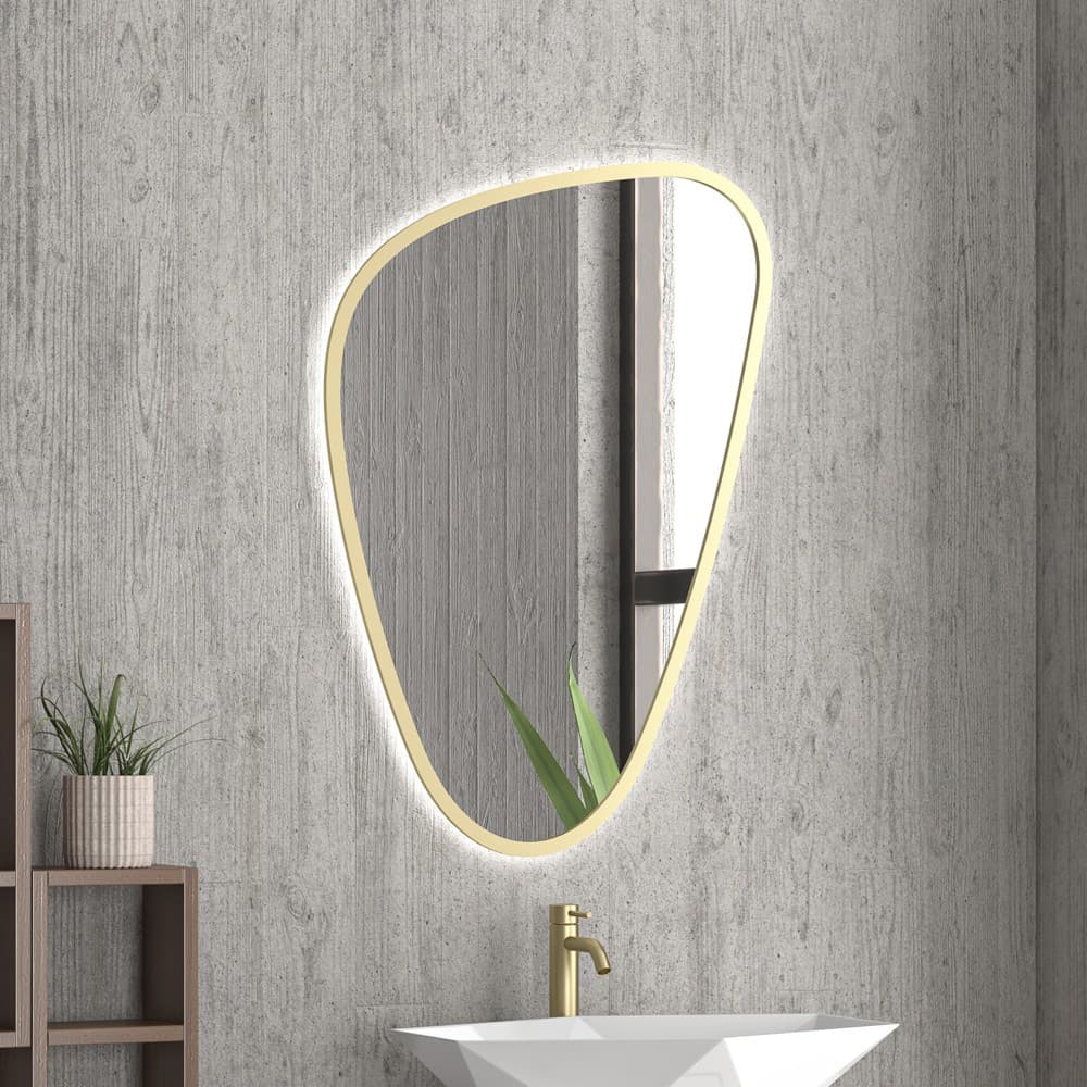 Καθρέπτης μπάνιου με Led Karag Elena ELENA-G Ματ Χρυσό 4000K 65x100cm