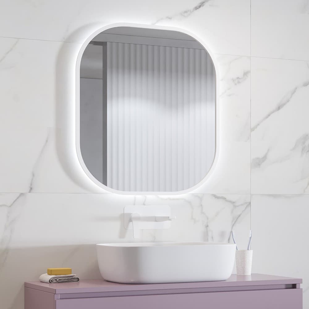 Καθρέπτης μπάνιου με Led Karag Sharon SHARON6070-W Ματ Λευκό 4000K 60x70cm