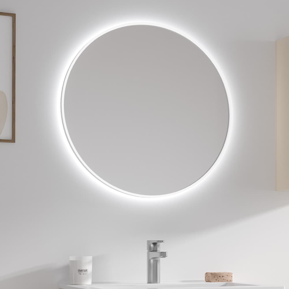 Καθρέπτης μπάνιου με Led Karag Sharon SHARON80-W Ματ Λευκό 5700K Ø80cm