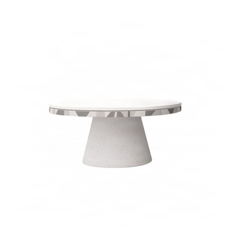 Τραπεζάκι Σαλονιού Urbi et Orbi Djembe Low Grey / Ivory top Φ70×34cm