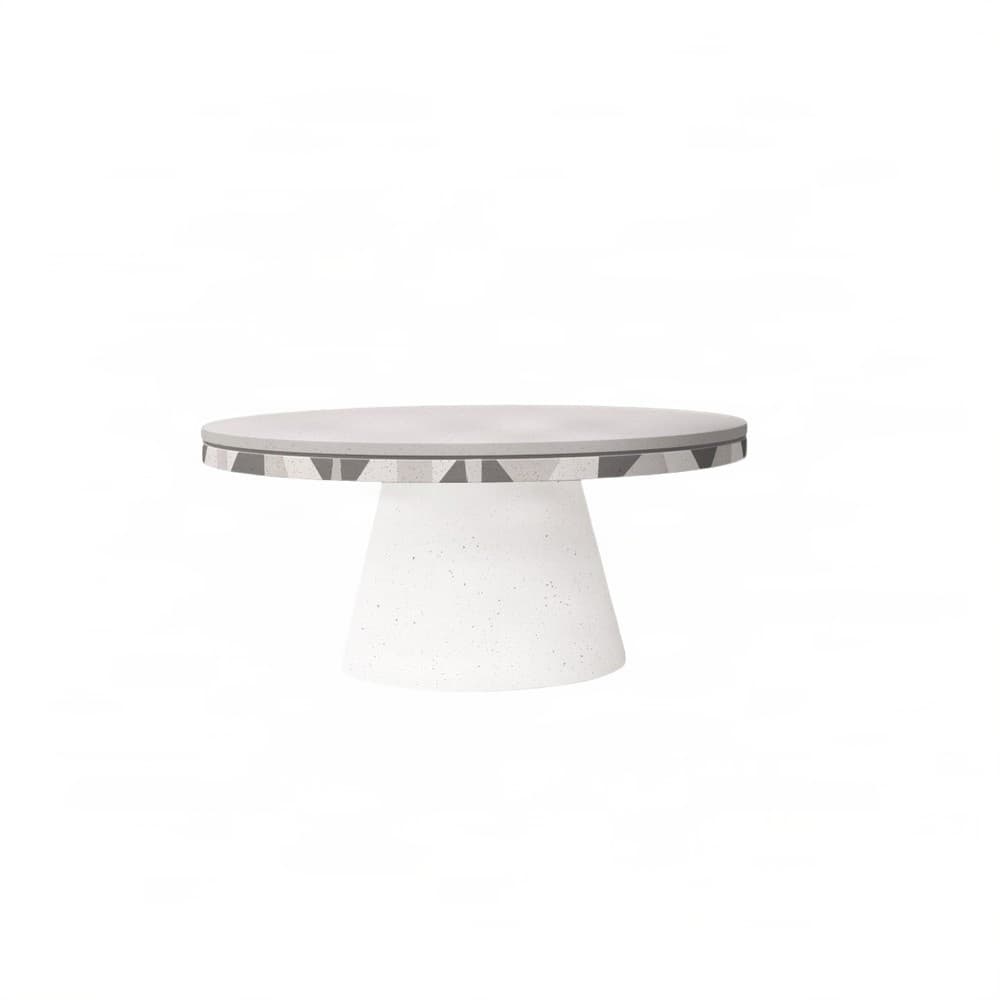 Τραπεζάκι Σαλονιού Urbi et Orbi Djembe Low Ivory / Grey top Φ70×34cm