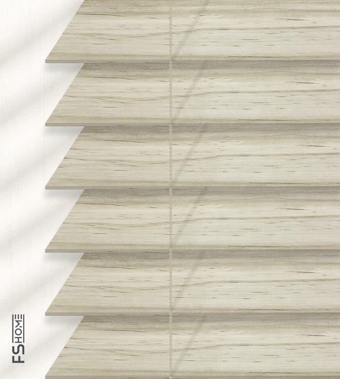 Ξύλινο Στόρι Anartisi Deco 90 50mm Εκρού με Γκρι Καφέ Νερά