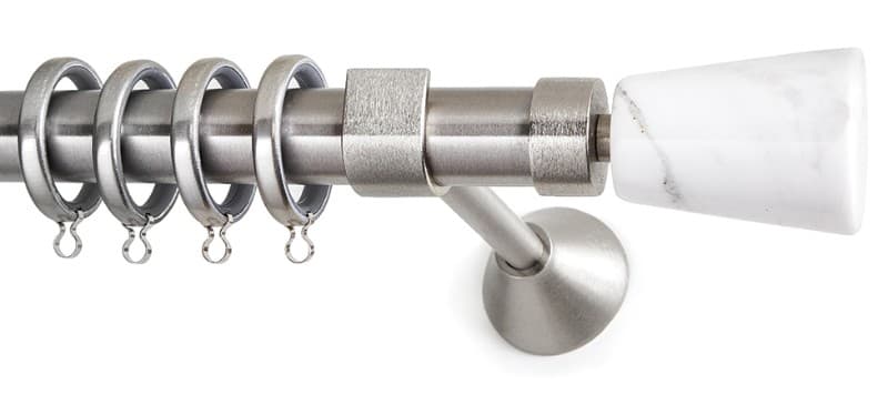 Μεταλλικό Κουρτινόξυλο Anartisi Ionic Φ25mm Σατινέ Νίκελ / Statuario