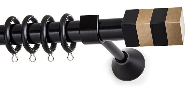 Μεταλλικό Κουρτινόξυλο Anartisi Bara Φ25mm MY 24 Ματ Μαύρο / Ματ Όρο