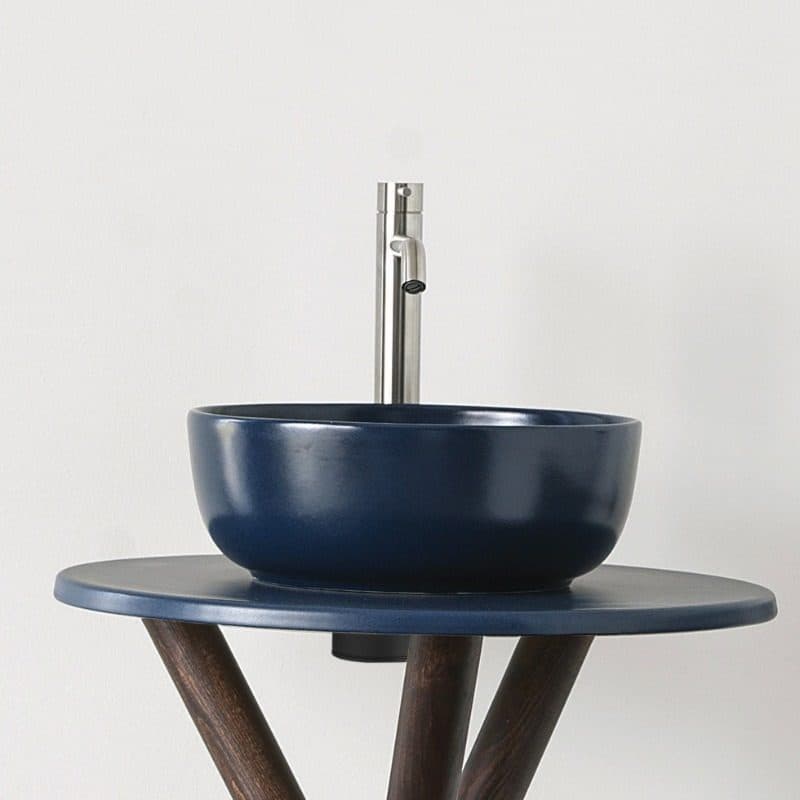 Έπιπλο Scarabeo Cross 2501F0-9856 Ocean μπλε ματ Φ52cm Υ:76cm - 3
