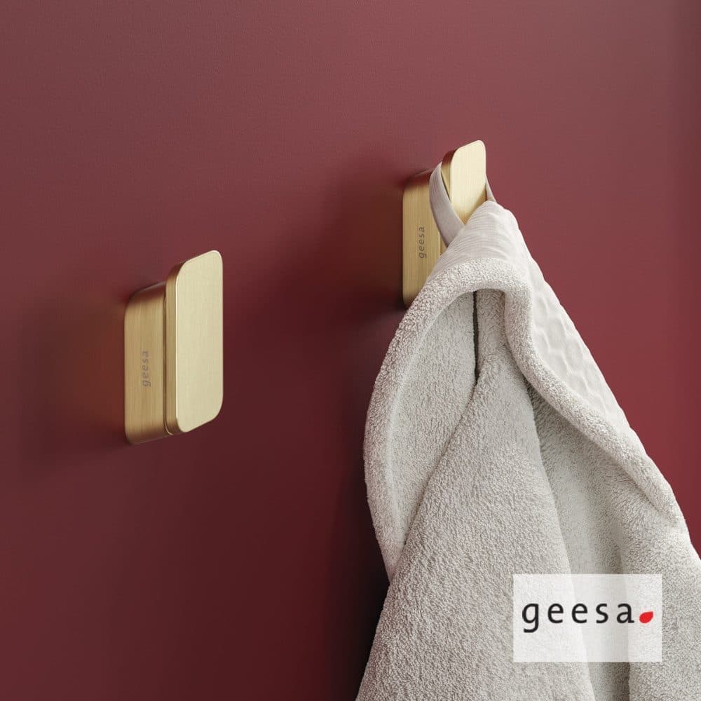 Άγκιστρο μονό Geesa Shift 9967-201 Brushed Gold 3x7,1x2,3cm - 2