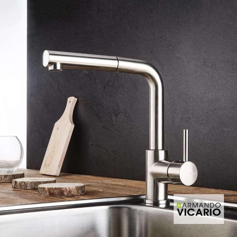 Μπαταρία κουζίνας Armando Vicario Fluo 18580-110- Inox Σατινέ Υ26,8cm - 2
