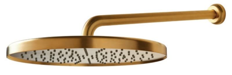 Ανακλινόμενη Κεφαλή Φ30cm Brass με Μπράτσο Τοίχου 35cm Armando Vicario 800843-201 + 800844-201 Gold Brushed (πώληση σε συνδυασμό με μίκτη ίδιας απόχρωσης)