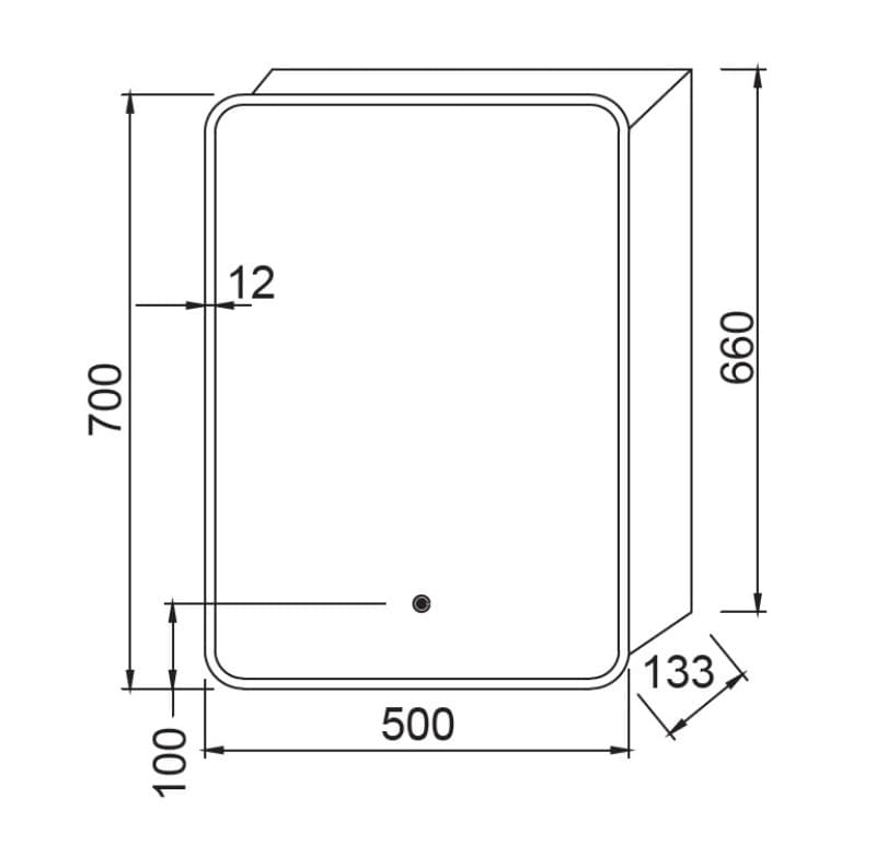 Καθρέπτης μπάνιου με Led & ντουλάπι Luminor Faros 50 50x70cm - 3