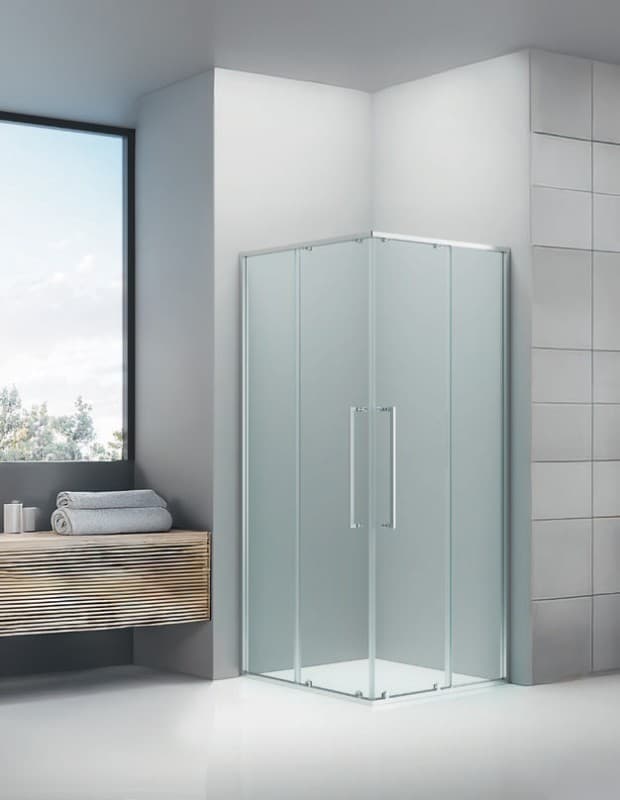 Καμπίνα Ντουζιέρας Devon Elli Corner Entry CLC-100 Χρώμιο Clean Glass Ύψος 200cm
