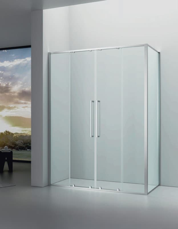 Καμπίνα Ντουζιέρας Devon Elli Slider 2+2 SL2LC-100 + SPLC-100 Χρώμιο Clean Glass Ύψος 200cm