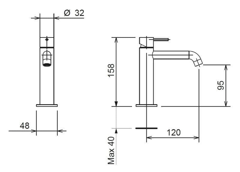 Μπαταρία Νιπτήρος La Torre Elle 34005-100 Χρώμιο - 2