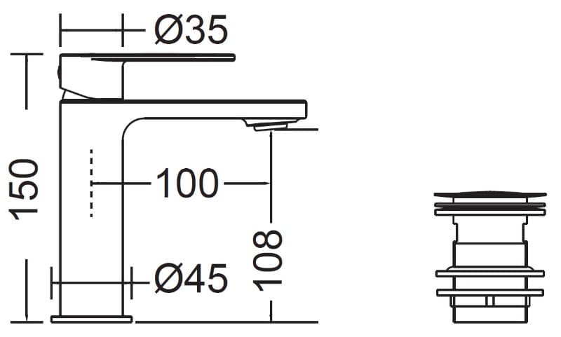 Μπαταρία Νιπτήρος Cora Mist 3511-100 Χρώμιο - 2