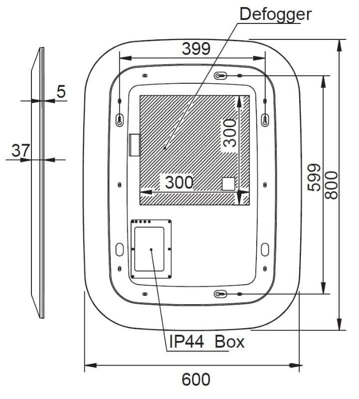 Καθρέπτης μπάνιου με Led Luminor Keen 60 60x80cm - 2