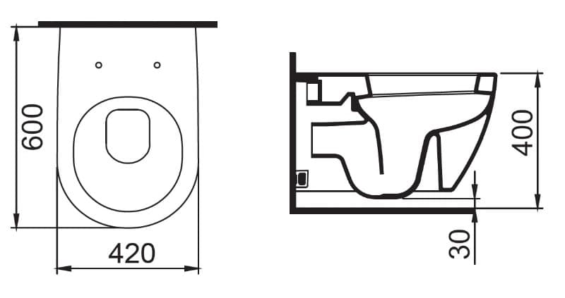 Λεκάνη κρεμαστή με κάλυμμα soft close Bianco Ceramica XL 316700C-300 Λευκό 42x60cm - 2