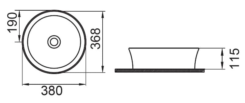 Νιπτήρας επιτραπέζιος Bianco Ceramica Elvira 34780-300 Λευκό Φ38cm - 2