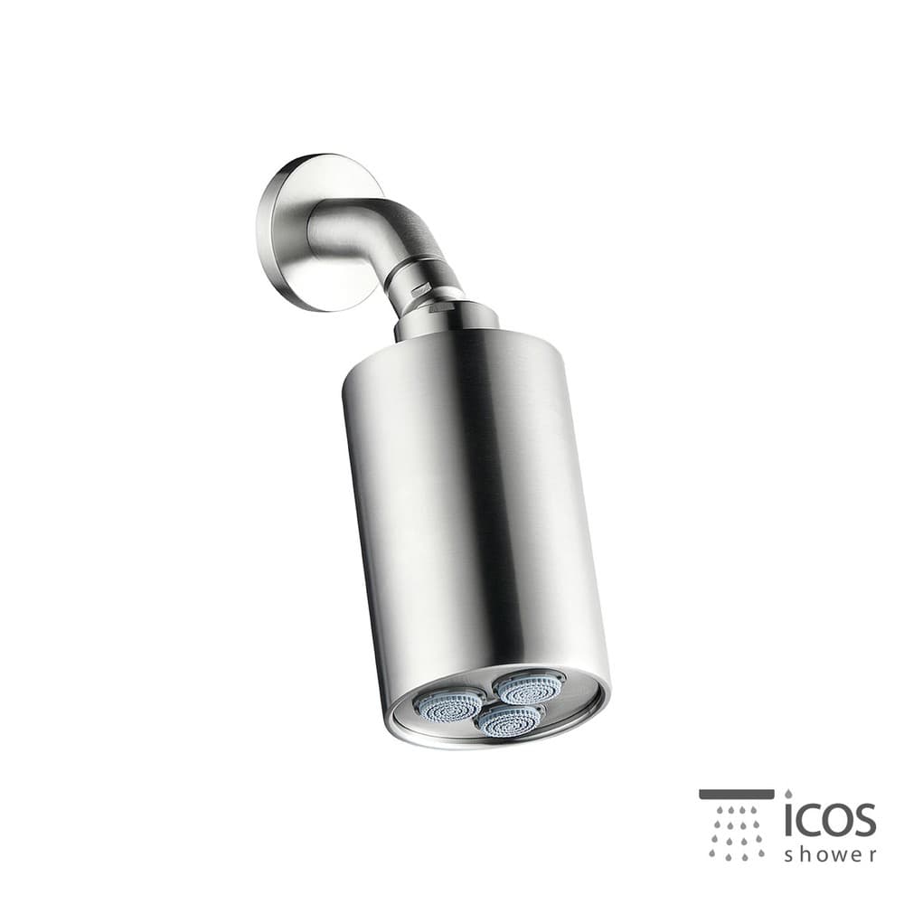 Κεφαλή Ντους Επίτοιχη Icos Shower Gem GEM-111 Inox Brushed Φ7,6x12cm
