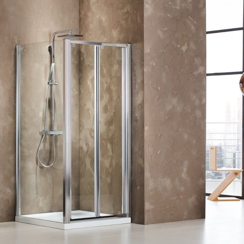Καμπίνα Ντουζιέρας Devon Primus Plus Bi-fold BIT-100 + SPBIT-100 Χρώμιο Clean Glass Ύψος 185cm