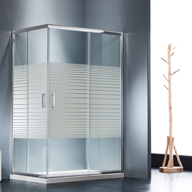 Καμπίνα Ντουζιέρας Starlet Corner Entry CSS-100 Χρώμιο Stripes Glass Ύψος 180cm (Ασύμμετρες) - 1