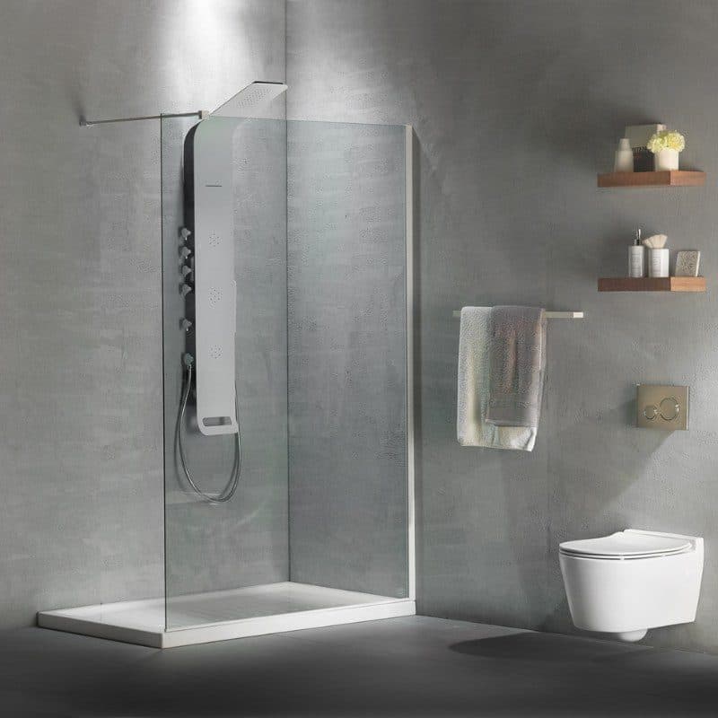 Καμπίνα Ντουζιέρας Walk In Devon Iwis IWC-300 Ματ Λευκό Clean Glass Ύψος 200cm