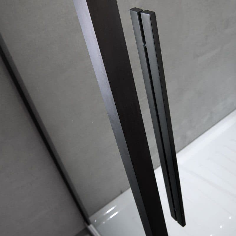 Καμπίνα Ντουζιέρας από τοίχο σε τοίχο Devon Flow Pivot PFC-400 Ματ Μαύρο Clean Glass Ύψος 195cm - 3