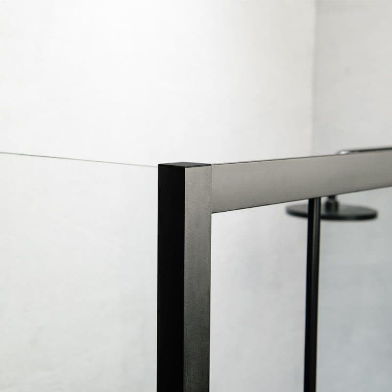 Καμπίνα Ντουζιέρας από τοίχο σε τοίχο Devon Flow Slider 1+1 SLFC-400 Ματ Μαύρο Clean Glass Ύψος 195cm - 5