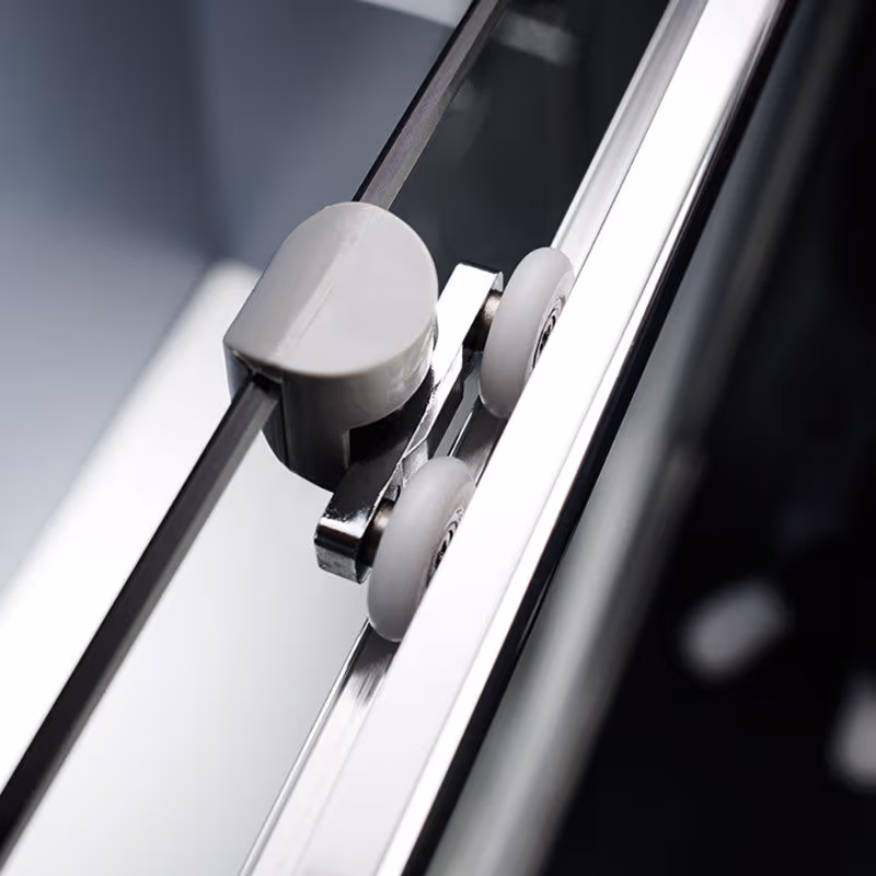 Καμπίνα Ντουζιέρας Starlet Slider SLSS-100 + SPSS-100 Χρώμιο Stripes Glass Ύψος 180cm - 6