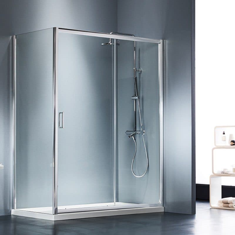 Καμπίνα Ντουζιέρας Starlet Slider SLST-100 + SPSS-100 Χρώμιο Clear Glass Ύψος 180cm