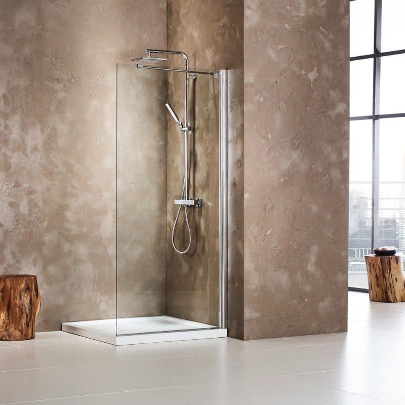 Καμπίνα Ντουζιέρας Walk In Devon Iwis WDC-100 Χρώμιο Clean Glass Ύψος 185cm