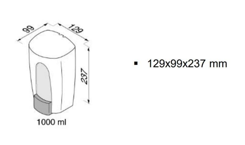 Ντισπένσερ Επιτοίχιο Geesa Hotelia 1217-110 1000ml Ματ Ίνοξ 12,9x9,9x23,7cm - 2