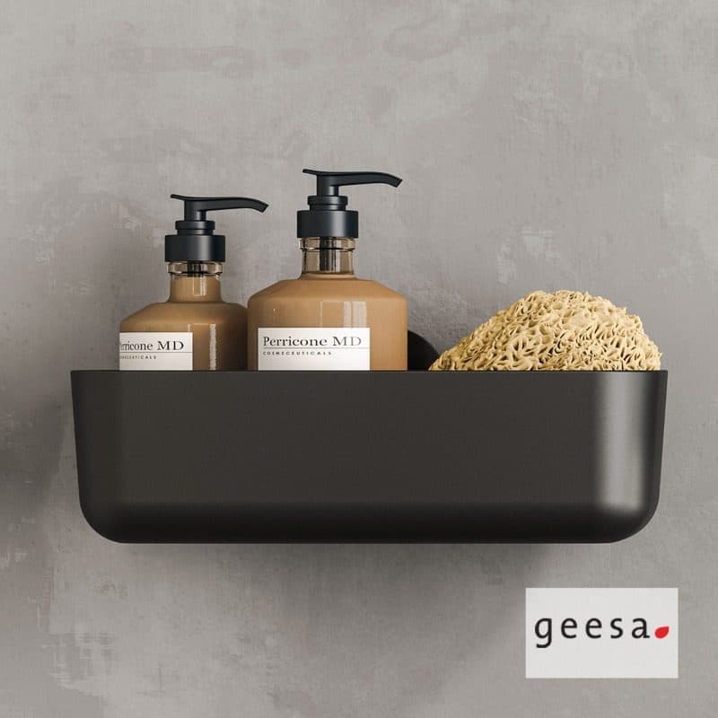 Σπογγοθήκη Μπουκαλοθήκη Geesa Opal 7214-411 Black Brushed Μαύρο 25x11,8x9,5cm - 2