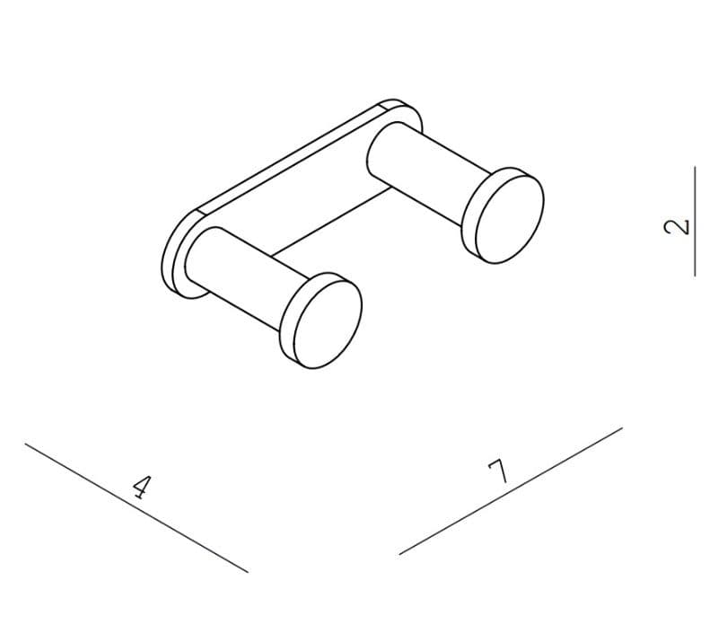 Άγκιστρο διπλό Langberger 21280-32A-400 Ματ Μαύρο 7x2x4cm - 2